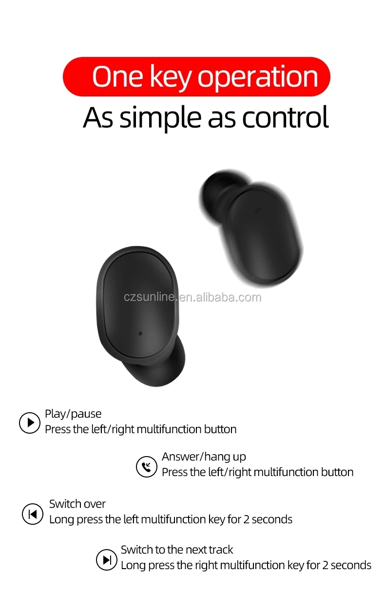 SUNLINE 1:1 A6S wireless earbuds for red xiaomi airdots DSP Active Noise Cancellation Wireless 5.0 airdots 4-5 hour play time - ANKUX.COM