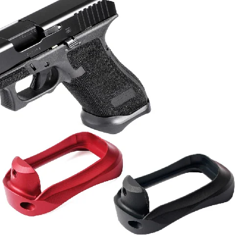 

Tactical CNC Aluminum Glock Grip Adapter Magwell for Glock 17 22 24 31 34 35 37 Gen 1-4 Base Pad Hunting, Black/red