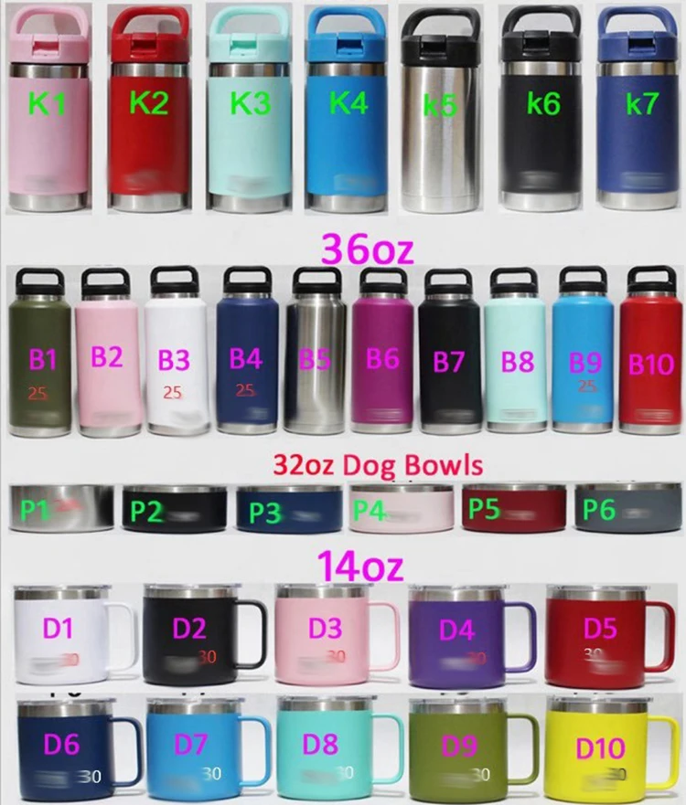 

hot sell Brand 36oz water bottle 30oz 20oz tumbler 14oz 12oz 10oz keeep cold cooler tumbler insulated coffee mug