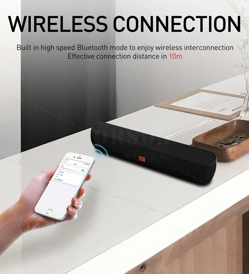 Wholesale 10W Portable LoudSpeaker Home Theatre System multimedia Wireless Sound Bar Blue tooth Speaker - ANKUX.COM