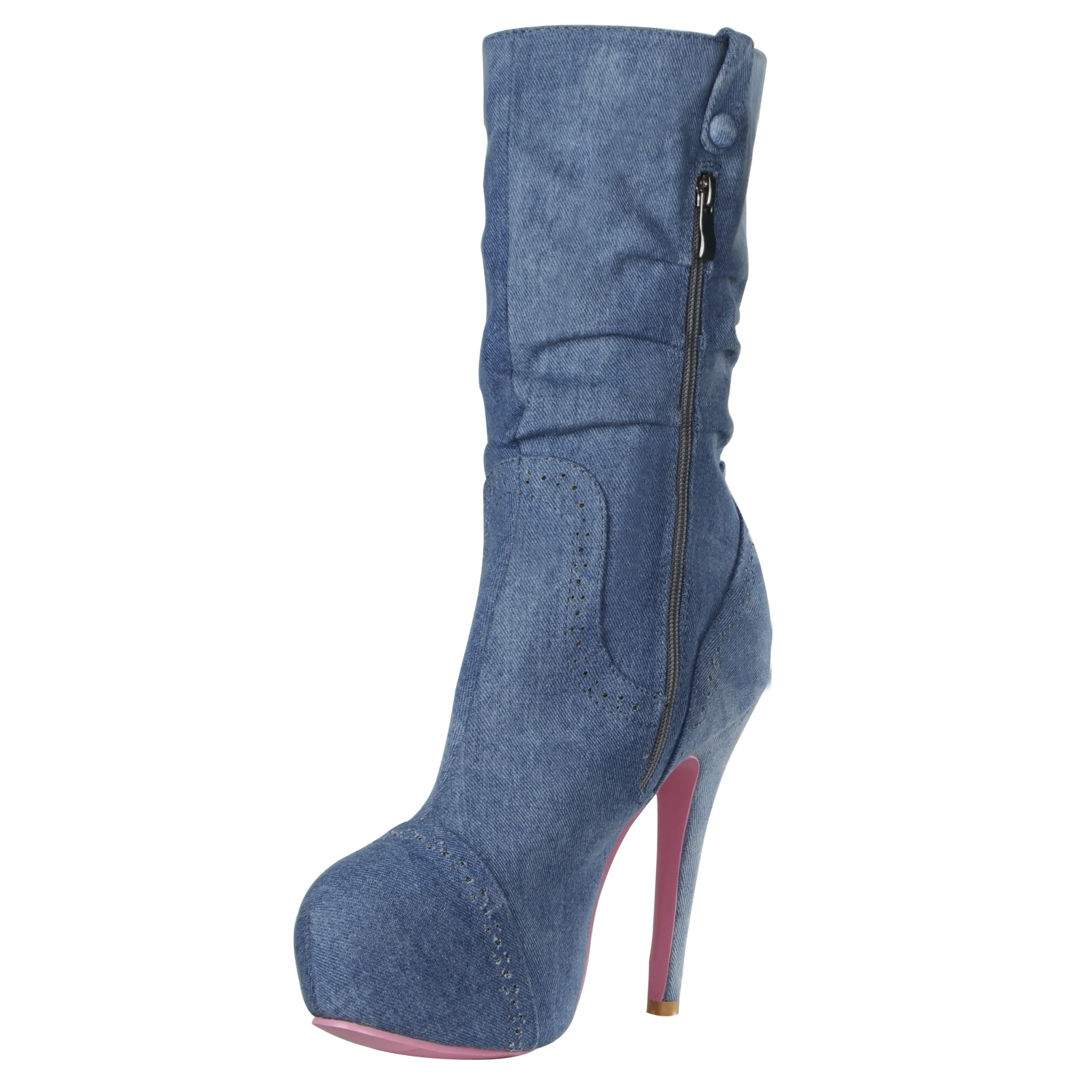 

Women Sexy Shoes 2021 New Brand Design Platform Thin High Heels Fashion Winter Party Women Shoes Woman Mid Calf Boots Female