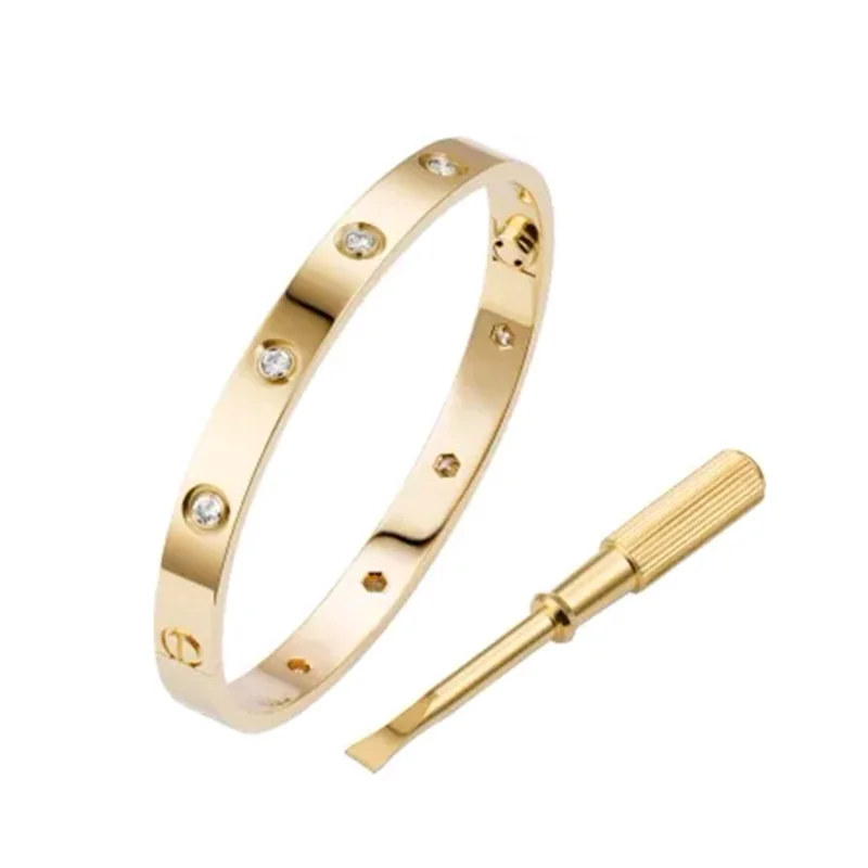 

High quality stainless steel love Screw Ring Bracelet luxury wedding Cuff Bracelet