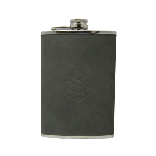 

9 OZ custom stainless steel custom logo Paste leather hip flask