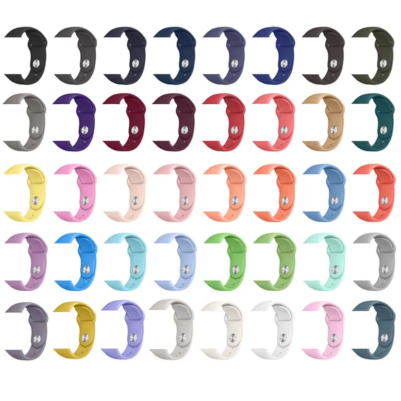 

Silicone Sport Watch band For i Watch 38mm 42mm 44mm Series 76 5 4 3 2 1 Bracelet Wristband For Apple Watch Strap, Various