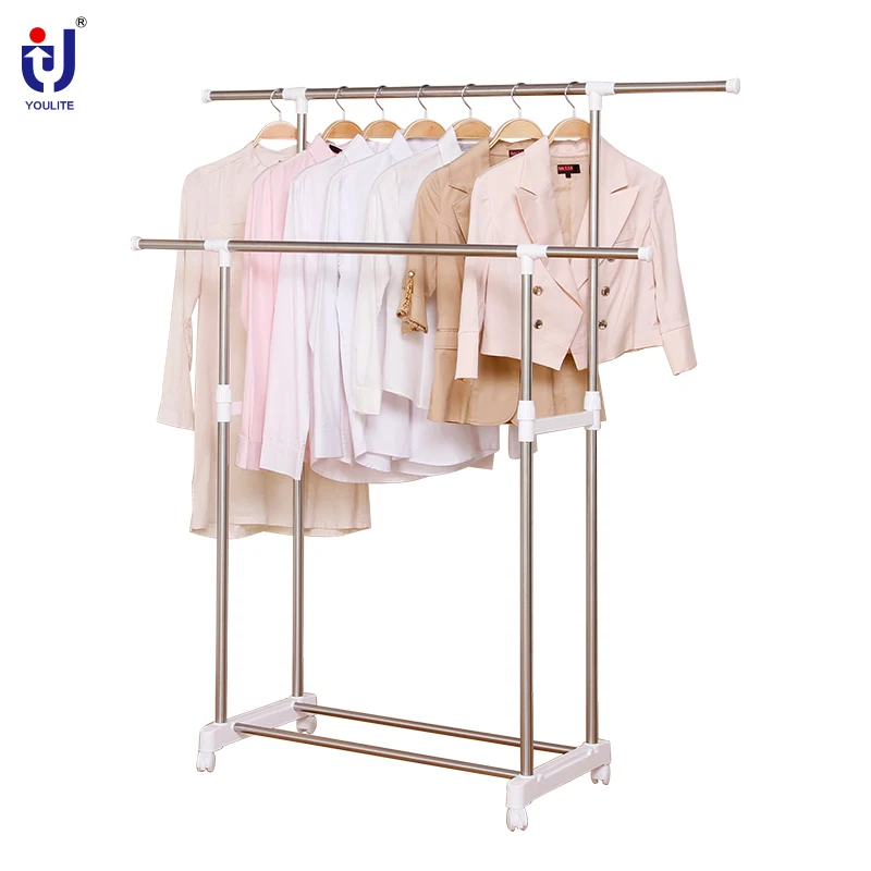 
Youlite Cmetal Stand Double Pole Stainless Steel Clothes Drying Laundry Garment Hanger Clothesline Racks  (62465208586)