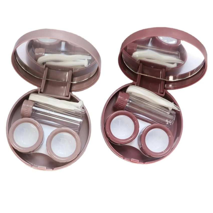 

INS Solid Color Eye Contact Case Box Lenses Customized Wholesale Contact Lens Case with Mirror