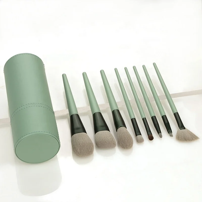 

8 Pcs Makeup Brush Kit Soft Synthetic Natural Makeup Applicator Brush for Women Eyeshadow Facial Make Up With Holder, Same as picture