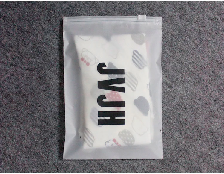 
Custom Logo Printing Slide Matte/ Frosted Biodegradable Zipper Plastic Bag Clear Clothing Tshirt Poly Zip Bag With Own Logo 
