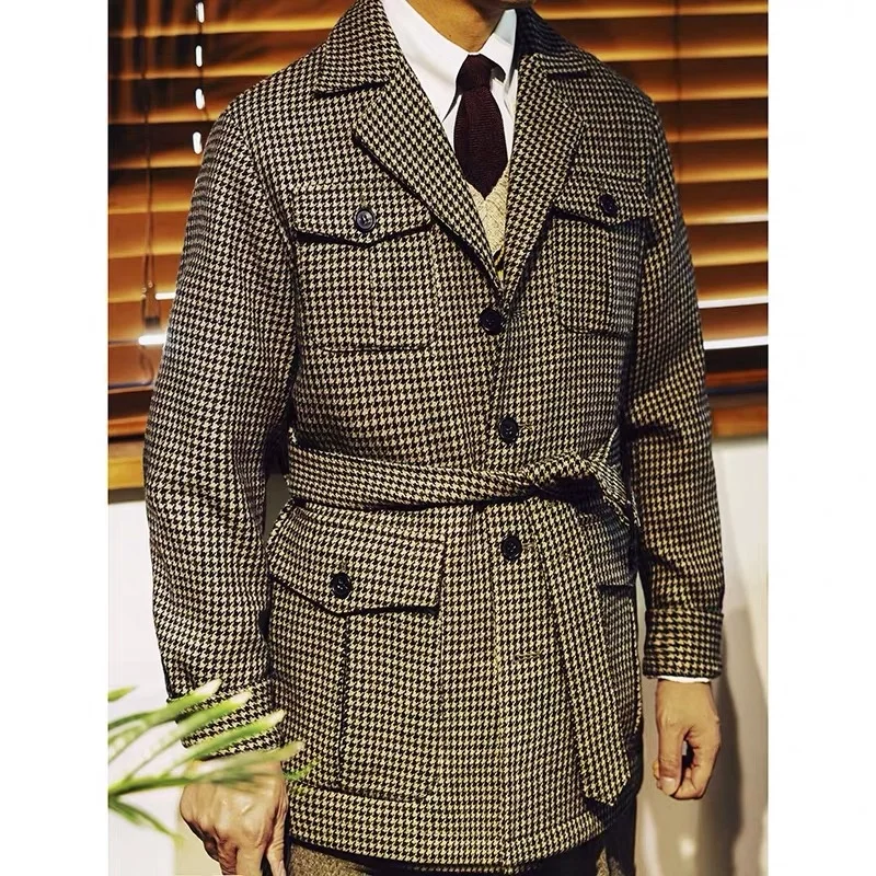 

Fashion custom casual jackets man business suit safari jacket