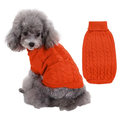 

wholesale knitted simple solid pet sweater dog clothes