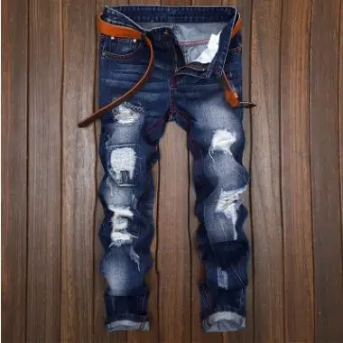 

100% Cotton Jeans Blue Denim Casual Men's Jeans, Black blue