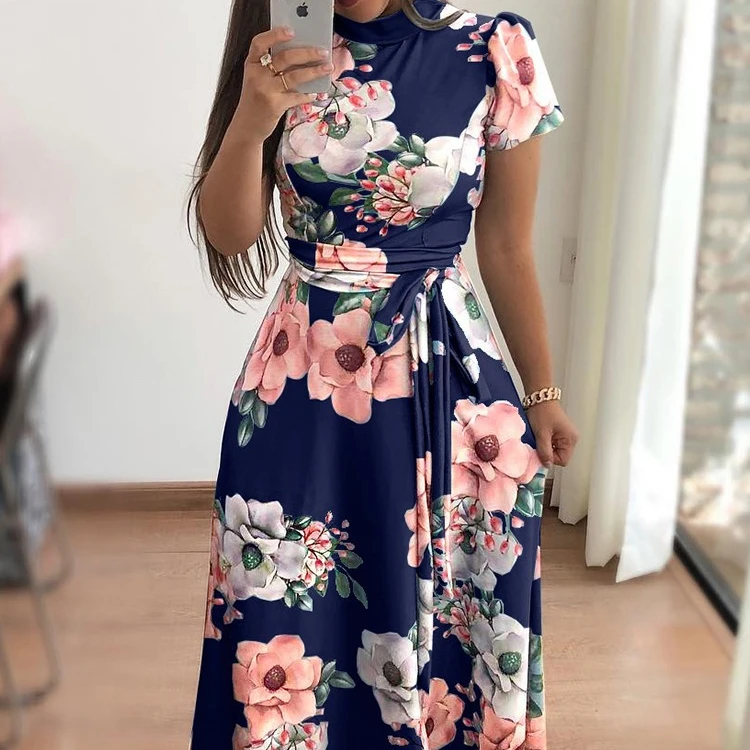 

Plus Size Women Summer Clothing Boho Long Floral Elegant Casual Dresses