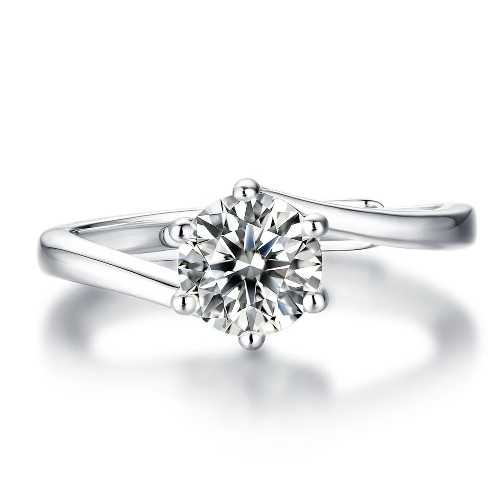 

Silver Authentic Moissanite Diamond Ring 1Ct Party Finger Ring