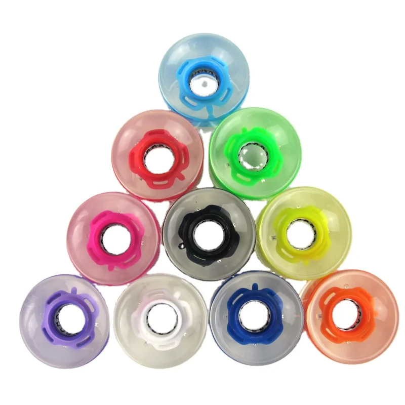 

Wholesale cheap clear skateboard wheels light up flash skateboard parts LED long board wheels