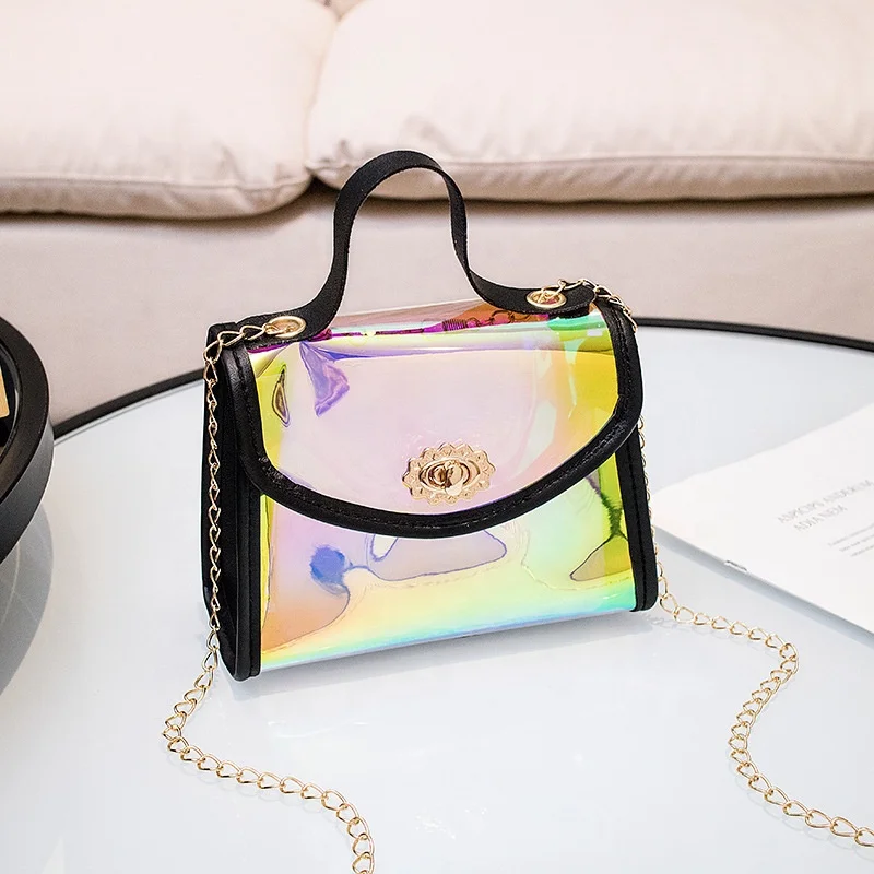 

Professional Luxury Hologram Hand Bag For Wholesales, Creamy-white, black, pink, light blue, blue