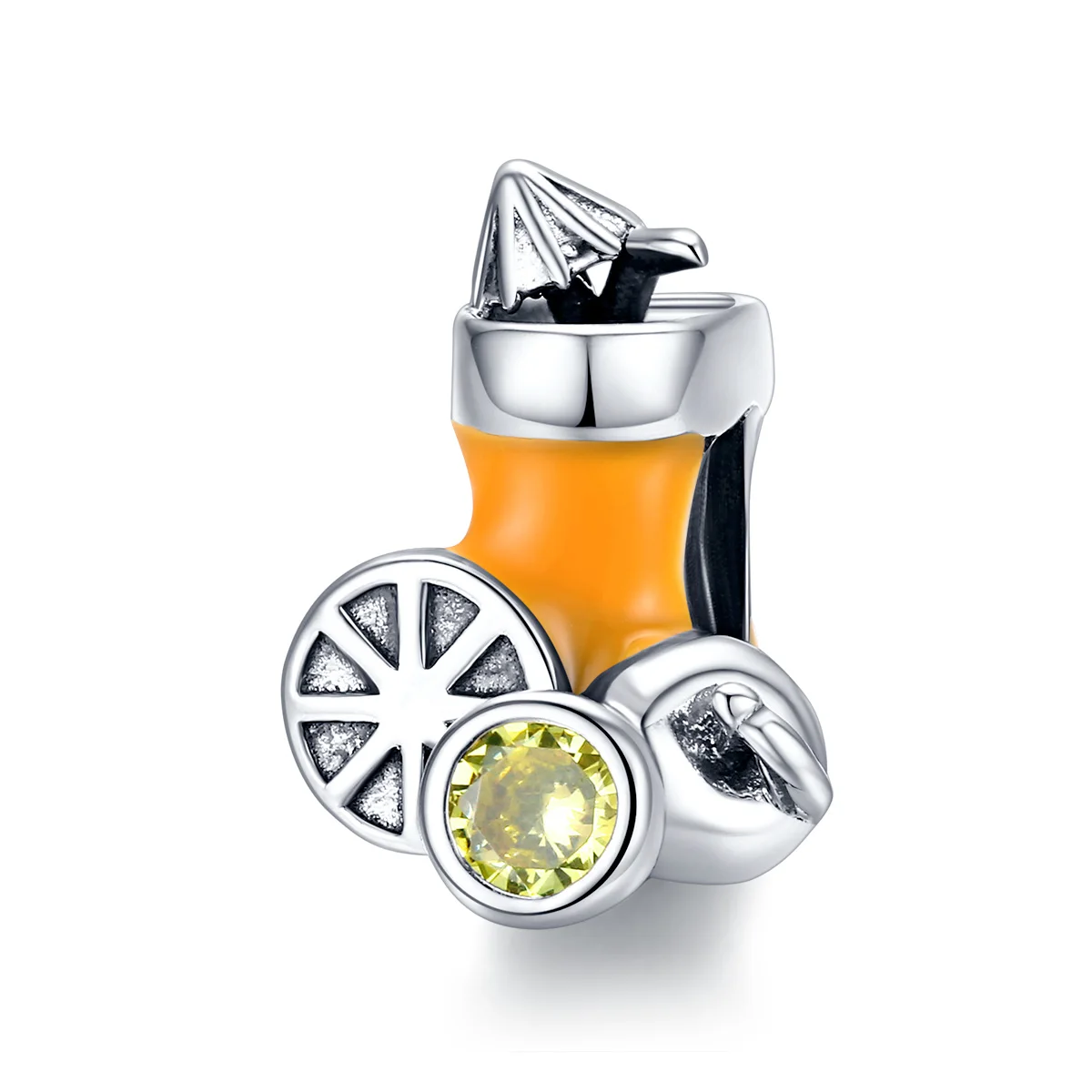 

Summer Holiday Series Lemon Juice Charm 925 Sterling Silver Metal Beads