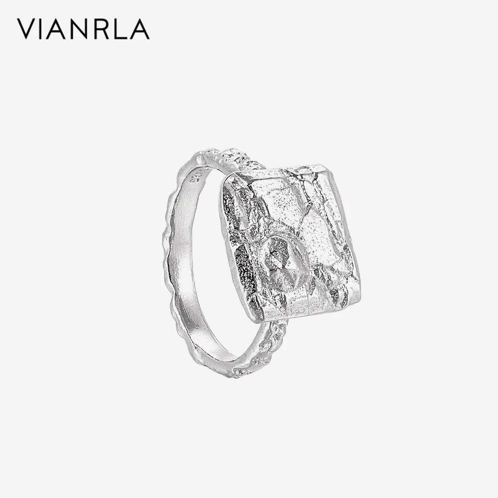 

VIANRLA 925 Sterling Silver Ring Square Shape Chunky Ring Support Drop Shipping Daily Jewelry