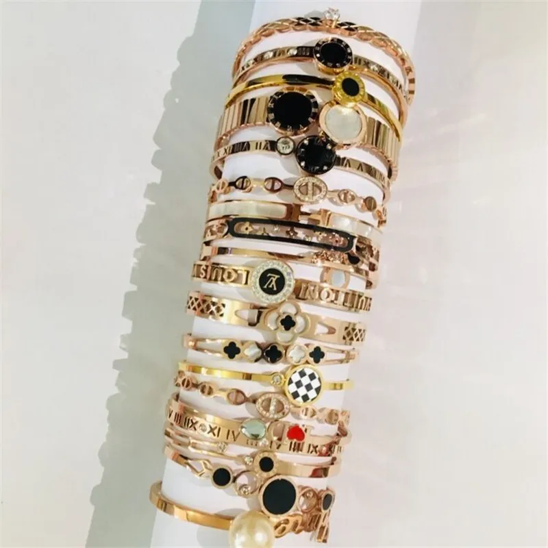 

Wholesale fashion ladies gold Titanium steel stainless steel bangles for female bracelet, Sliver/rose gold/goldor customized