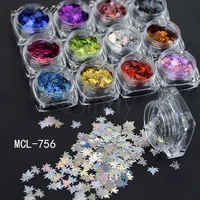 

12 Colors Laser Maple Leaf Nail Art Sequin Autumn Design Spangles for Nail