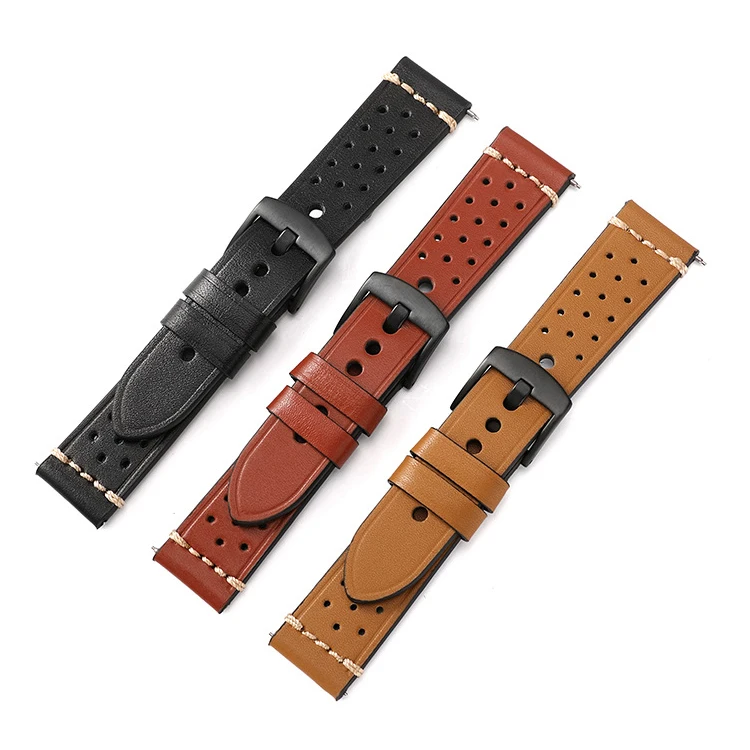 

2020 innovations retro genuine leather watch band 18mm 20mm 22mm 24mm quick release amazon trending leather watch strap for sale, Black, blue, army green, dark brown, grey