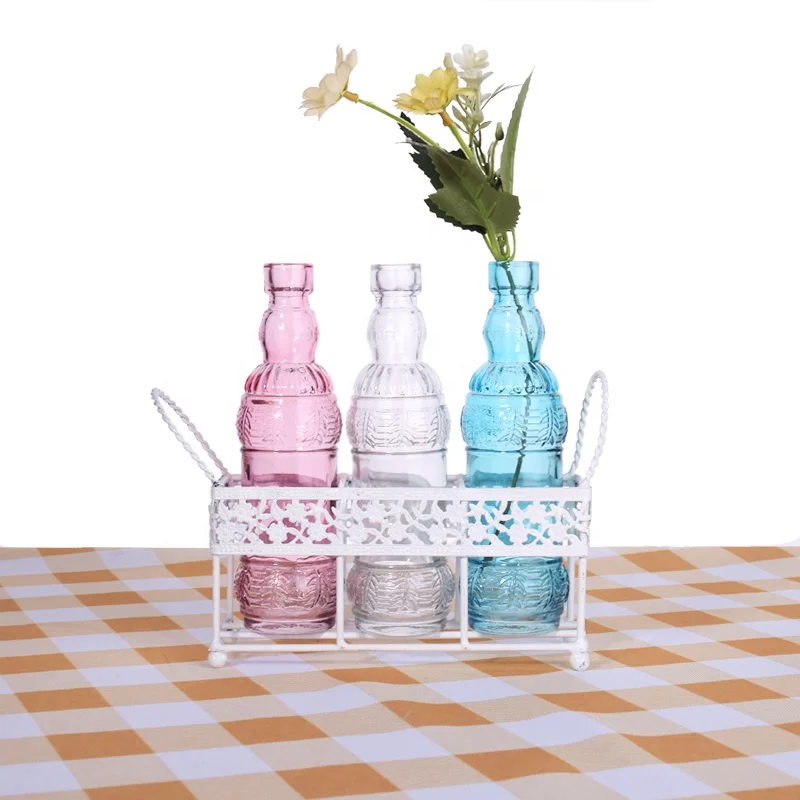 
Amazon direct supply small glass flower bud vase decorative floral vase for home decor mini living room centerpieces 