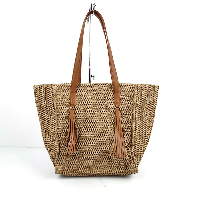 

straw bag summer beach bag handbags for women bohemian tassel single shoulder wholesale high quality, Customizable