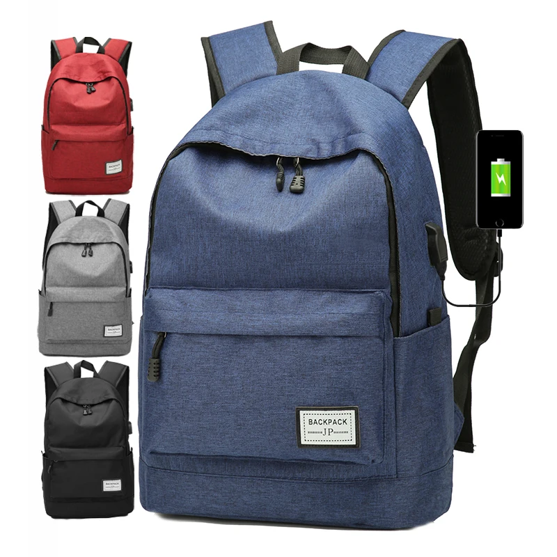 

Classic design factory wholesale cheap business travel USB trip custom logo fabric laptop backpack bagpack knapsack bag, Black, grey, blue, red or custom