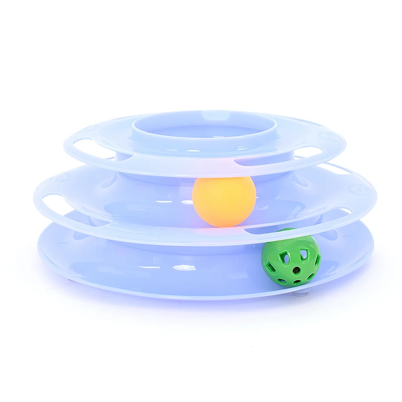 

Detachable interactive toy cat two-layer purple turntable pet puzzle play track tower funny plate para gatos