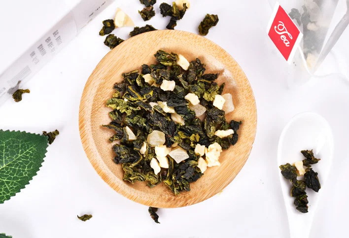 3g Private Label Chinese Dried Peach Oolong Apple Mixed Fruit Tea in Triangle Bags - 4uTea | 4uTea.com