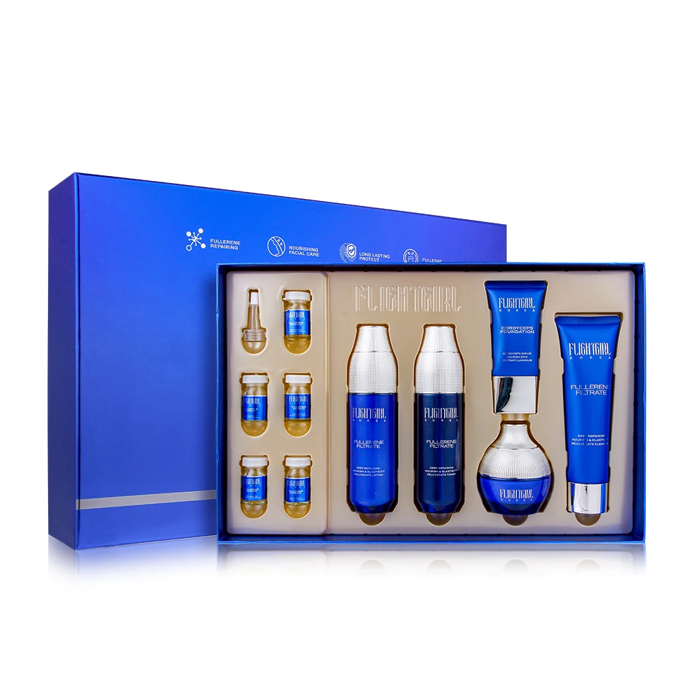 

High quality Whitening Repair Anti-aging Anti-wrinkle filtrate skin treatment natural Skin Care Set, Blue