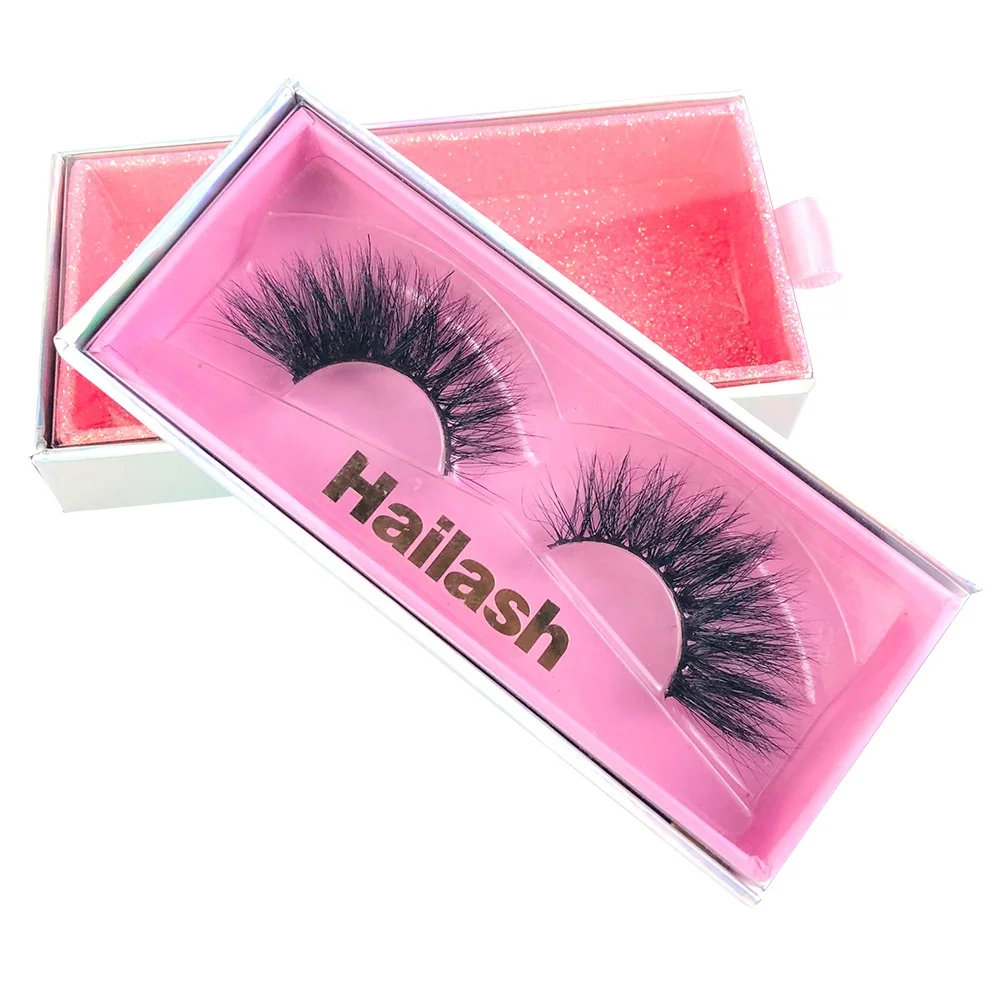 

Wholesale Siberian eyelashes with customized box creat your own brand lashes 25 mm real fluffy 3d mink eyelashes, Natural black