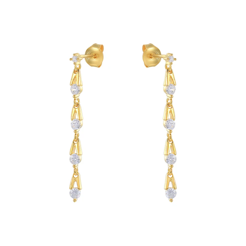 

wholesale s925 sterling silver 2021 luxury ins fashion personality drop diamond tassel earrings