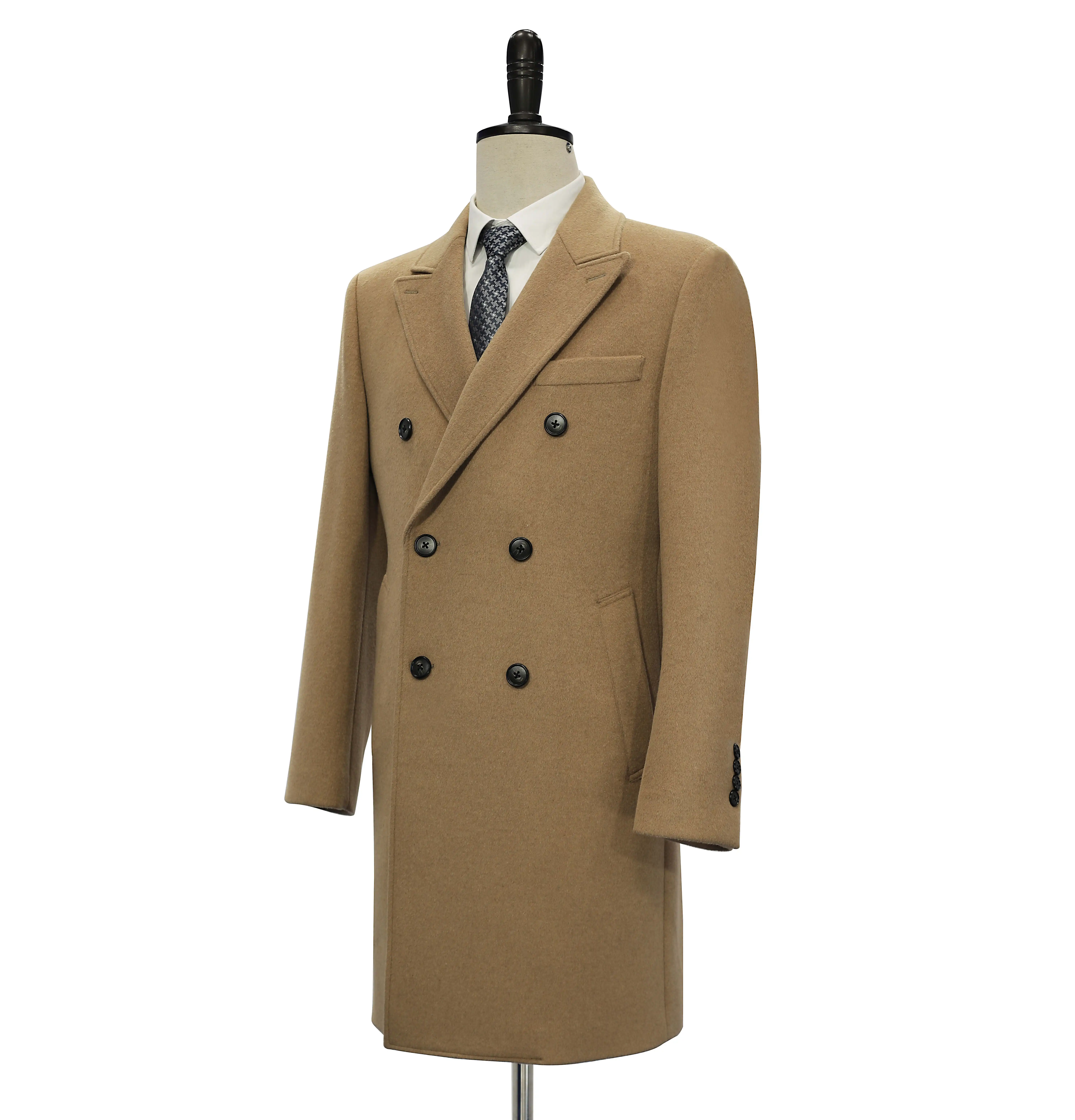 slim fit mens camel overcoat