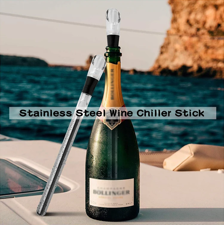 Wine Chiller, 3-in-1 Stainless Steel Wine Bottle Cooler Stick - Rapid  Iceless Wine Chilling Rod with Aerator and Pourer - The Best Wine  Accessories