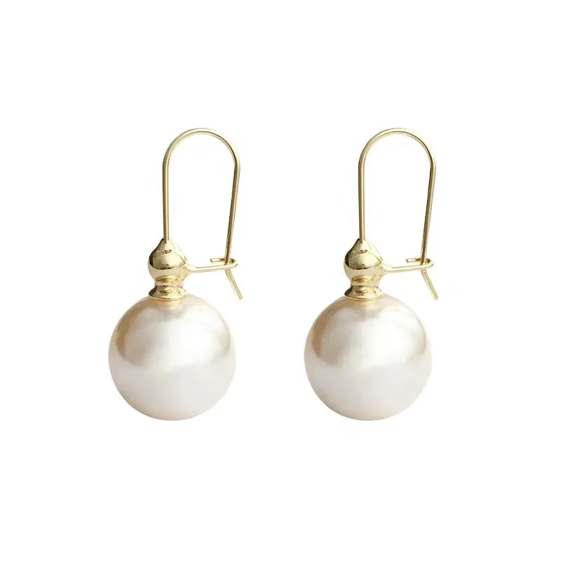 

2020 new style large pearl earrings short hair trendsetters versatile individual pendant earrings female, Luxury