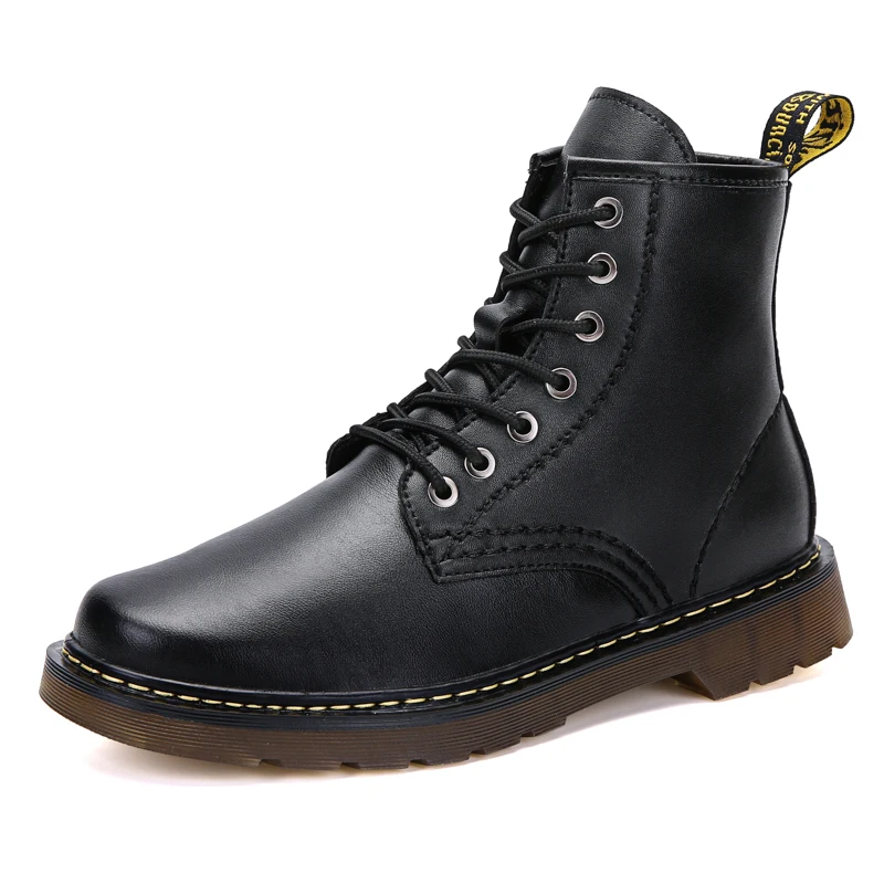 

British style high-top soft leather boots couple boots men and women can wear