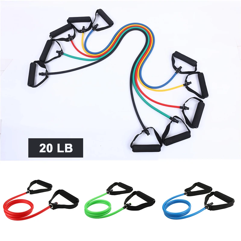 

ActEarlier Training Yoga Elastic Home Fitness Workout Exercise Tubes Resistance Pull Rope bodybuilding Tube bands with handles, Customized