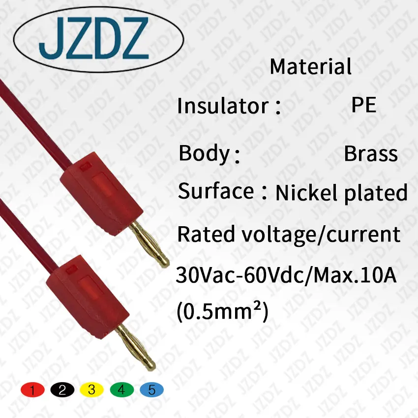 
JZDZ J.70001 2MM gold-plated can be stacked banana plug to banana plug test lead 