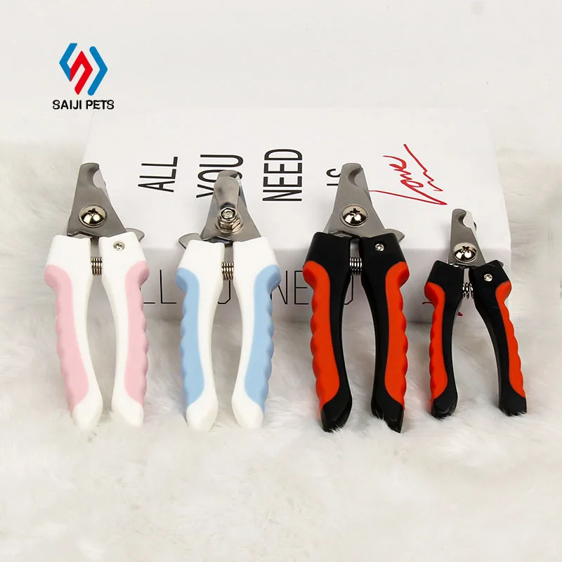 

Saiji red green pink color free file pet stainless steel large dog nail clippers and trimmers premium cat paw scissors, Pink, green, red, customized color