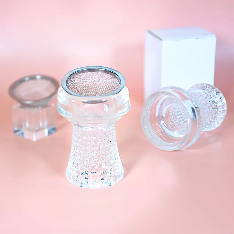 

UKETA high quality hookah accessories crystal glass hookah bowl refined hookah bowl, Transparent
