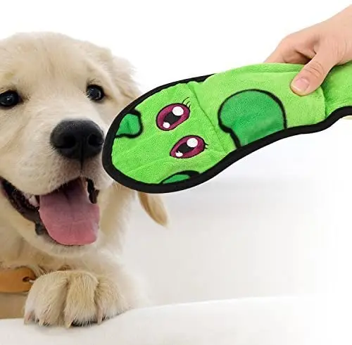 

Pawaboo Snake Shape Plush Dog Toys, No Stuffed Plush Pet Toys Soft Boa Snake Toys for Toss and Tug Playing, Green and Yellow