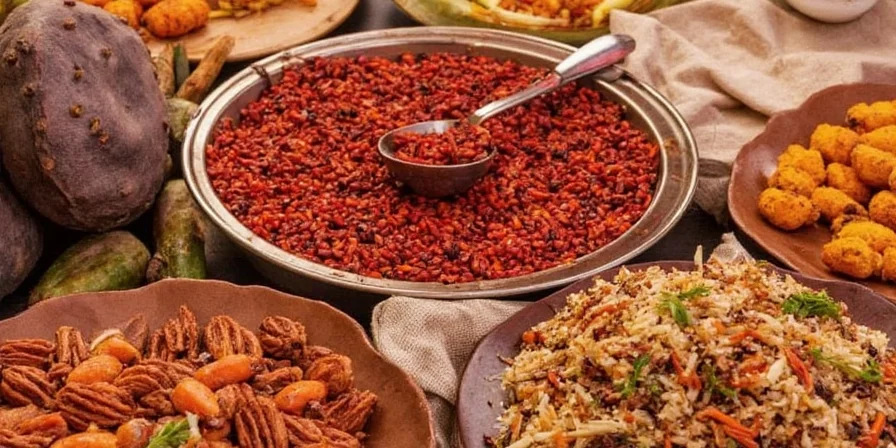 A hand toasting whole spices in a cast iron pan