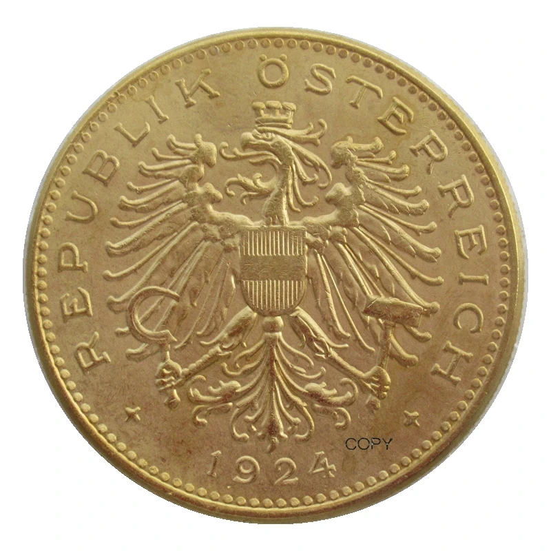 

Reproduction Austria 100 Kronen 1924 Gold Plated Commemorative Coins