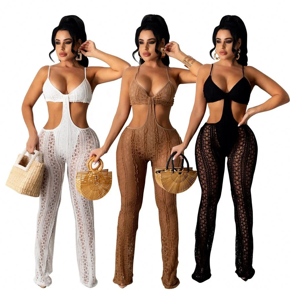 

The New Thin section High waist Flanging Folds Without belt tube top suspender jumpsuit sexy women jumpsuit 2021