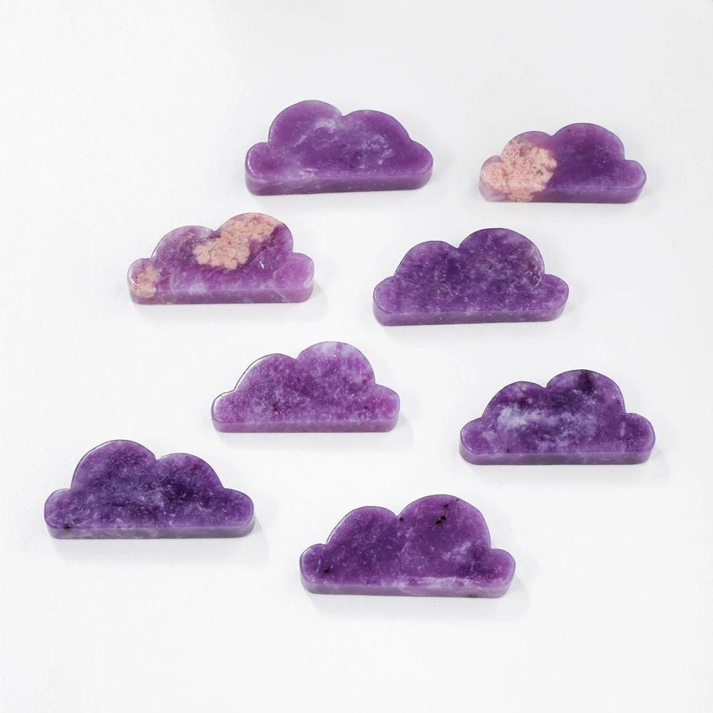 

Wholesale healing stone natural lepidolite cloud shape crystal carving energy gemstone ornament