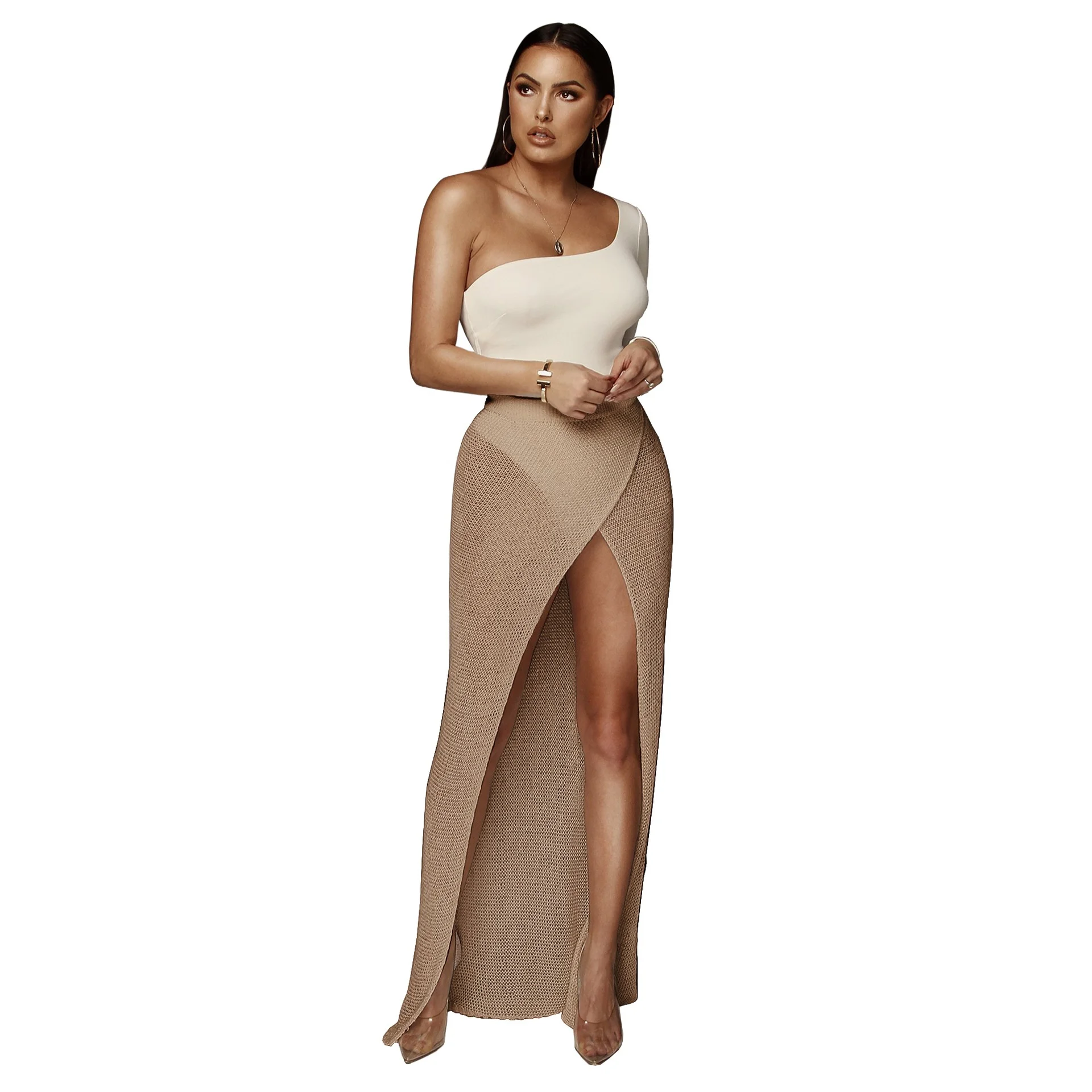 

B60902A Hot style women's sexy cross-knit skirts aliexpress thigh-baring beach dresses