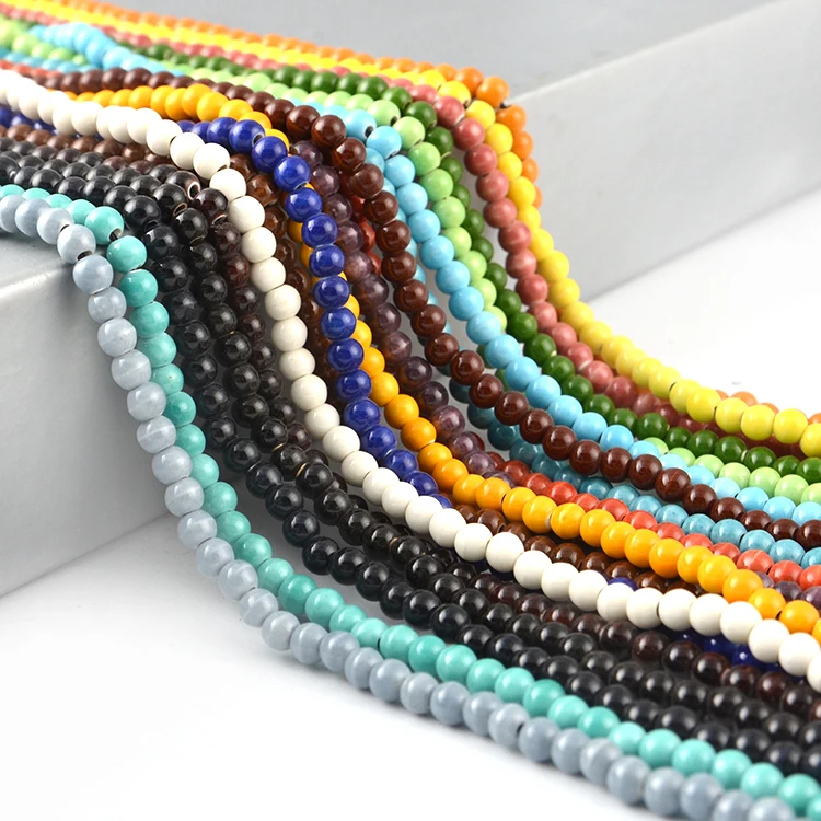 

Wholesale China  single color clay gemstone round ceramic insulation beads, Multi