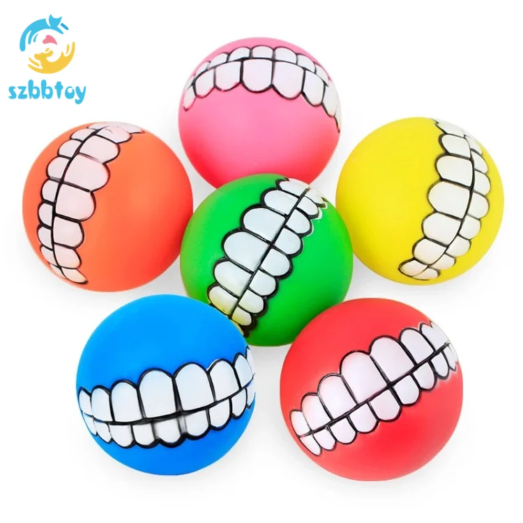 

Wholesale Pet Vinyl Vocal Colorful Tooth Ball For Dog Toys, 6colors