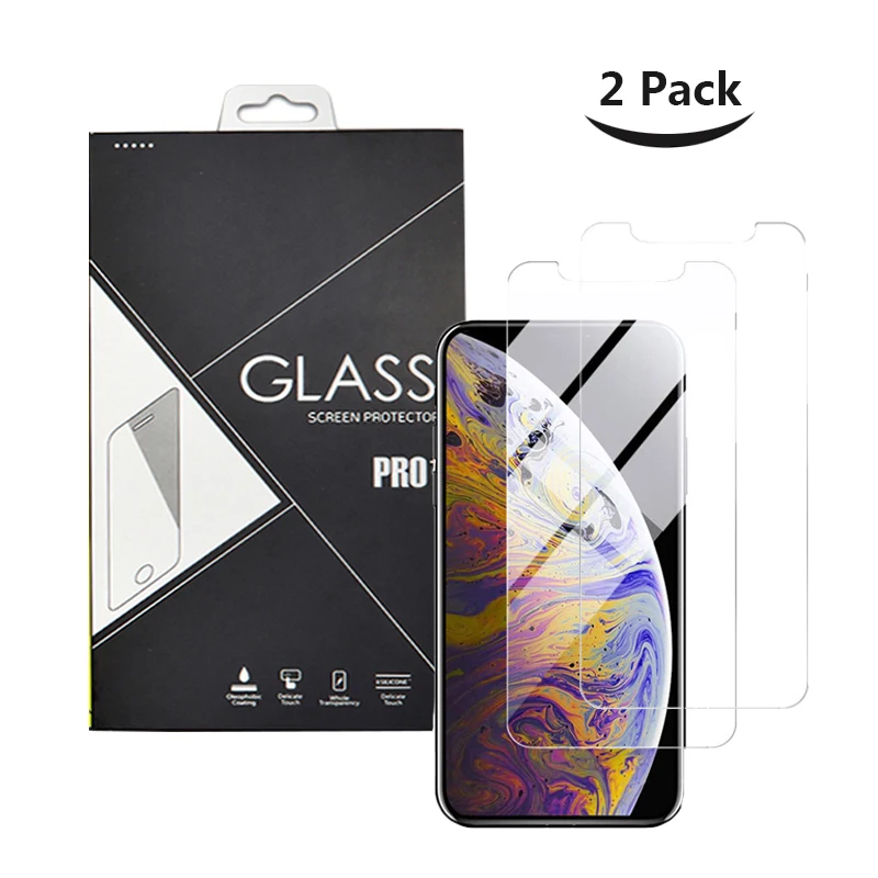 

2 Pack Screen Protector For iPhone 12 Pro Max X XS Max XR Tempered Glass For iPhone 11 7 8 6 Plus Protector Film 2 Pack=1 Set, Hd transparent