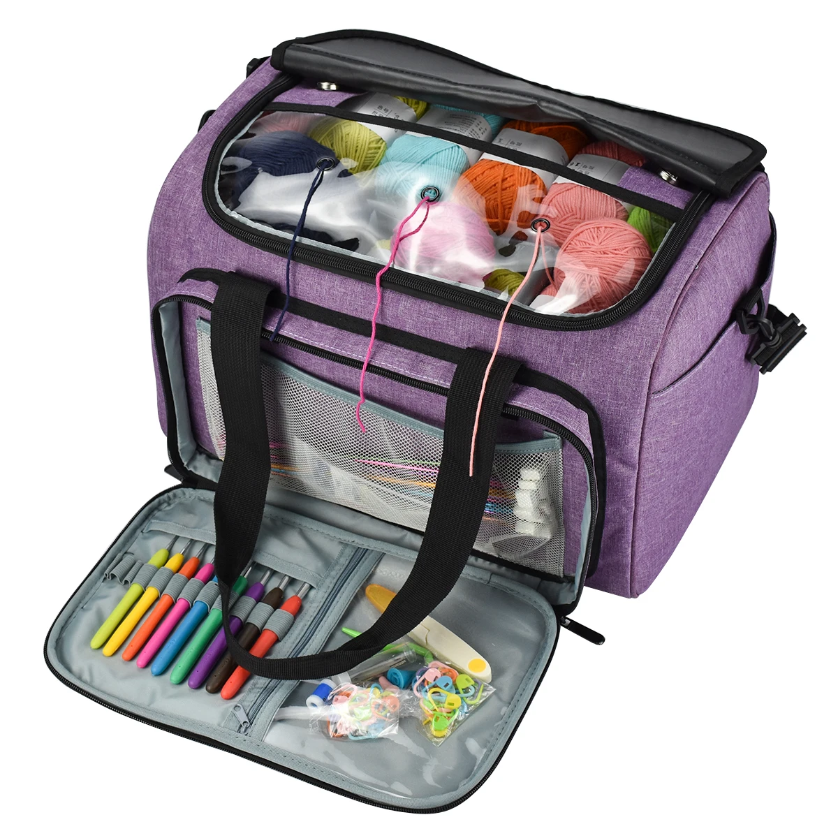 

Hot sale New Creative Crochet Tool Handbag Sewing Storage Bag Crochet Tool Big Storage Bag Outdoor Travel Storage Bag
